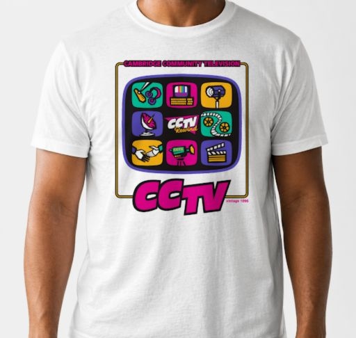 Product Description: Get this special edition CCTV Rewind T shirt to support the Karen Aqua Gallery Reception & Restrospective!</br></br>These are pre-order only, and you will be notified when it is ready.</br> CCTV Rewind Tee